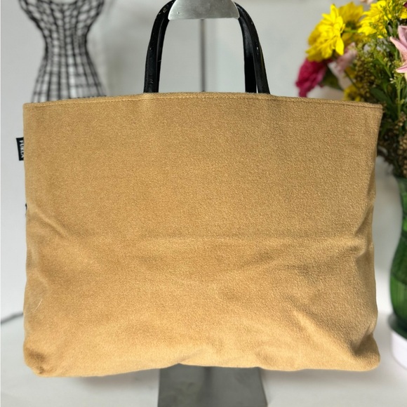 Furla Handbags - FURLA Vintage Felt Tote with Leather Trim, 1990’s